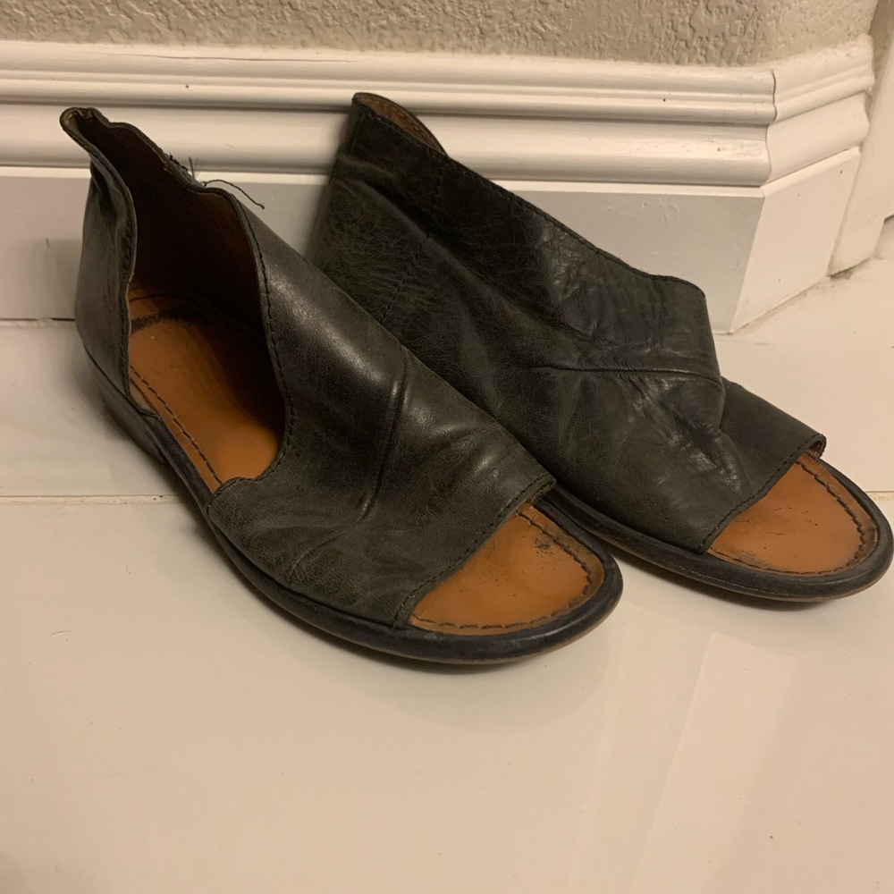 Free People leather slip on sandals